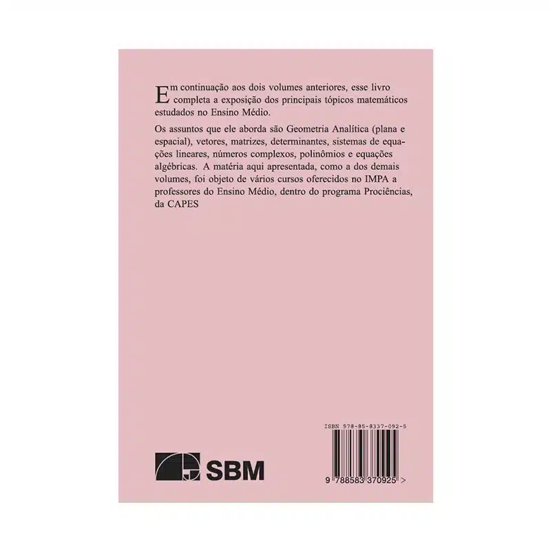 A Matemática Do Ensino Médio Volume 3 Livros De Matemática 2835
